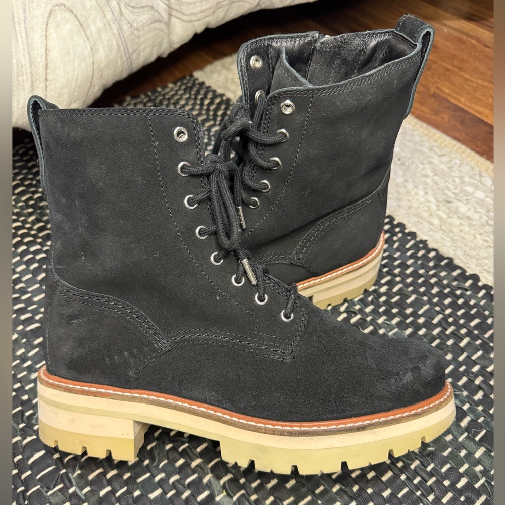 New Clarks Suede Combat Boots